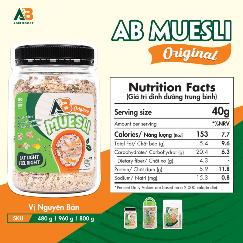 Ngũ Cốc Dinh Dưỡng Muesli túi Zip 800g - Hình ảnh 3