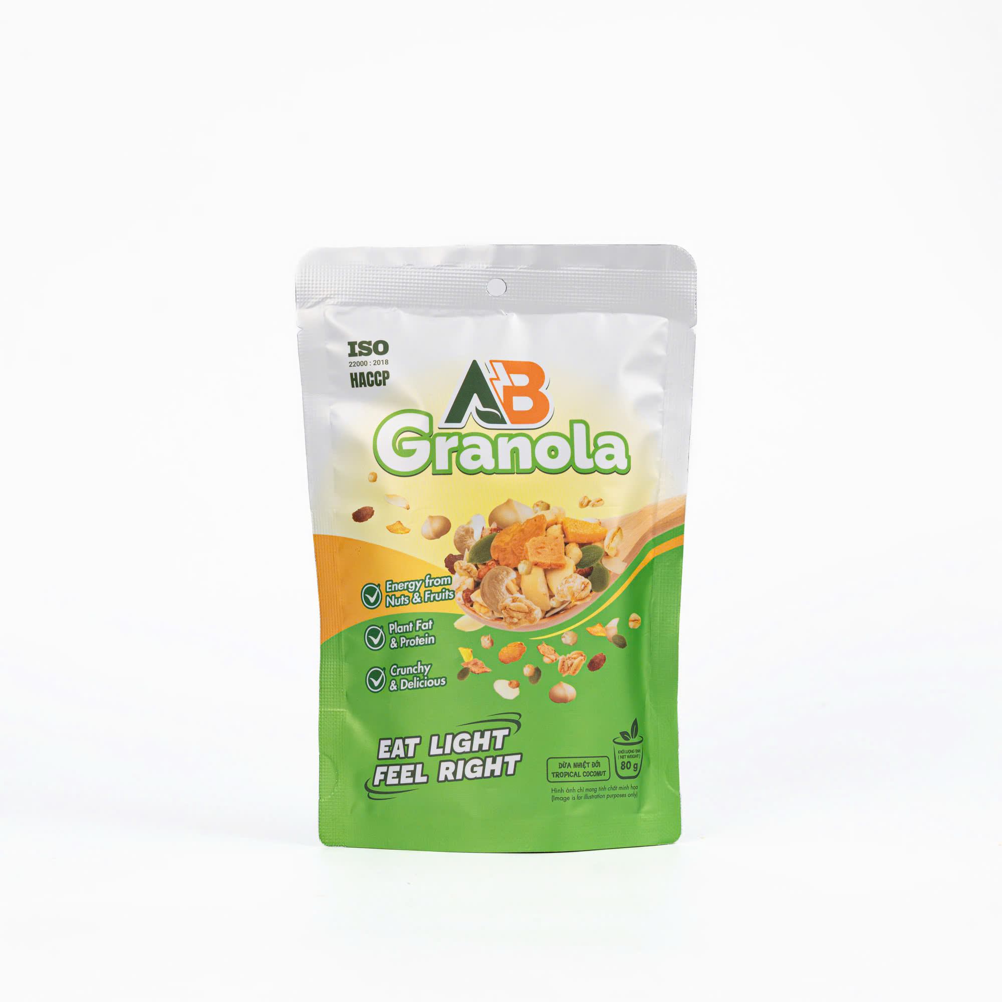 AB Granola Ngũ Cốc Mix Trái Cây Sấy Túi 80G - Vị Dừa Nhiệt Đới - Hình ảnh 2