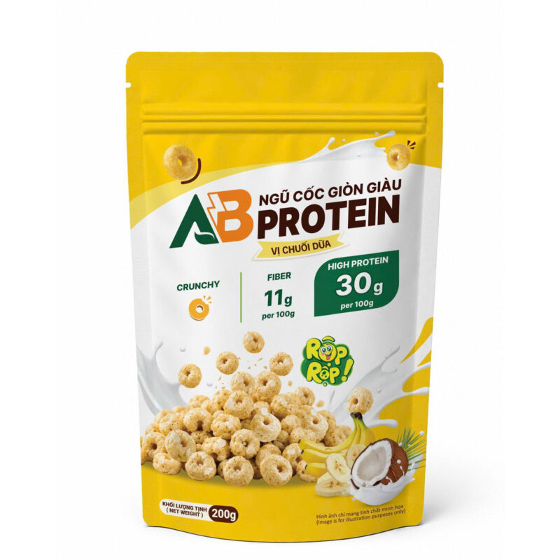 Ngũ Cốc Giòn Giàu Protein Vị Chuối Dừa AB Nutrition